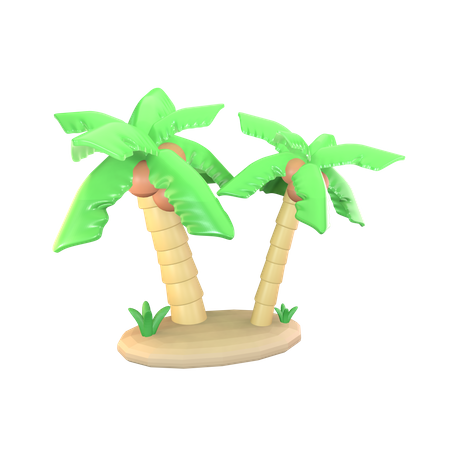 Resort Palm Tree  3D Icon