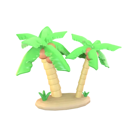 Resort Palm Tree  3D Icon