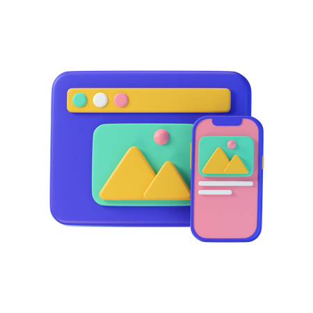 Responsive Website Design  3D Icon
