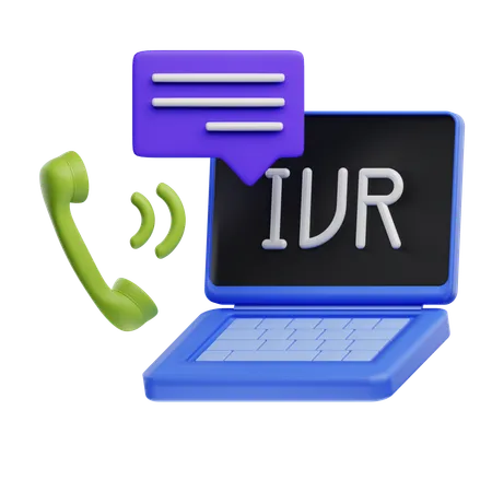 Respuesta de voz interactiva (IVR)  3D Icon