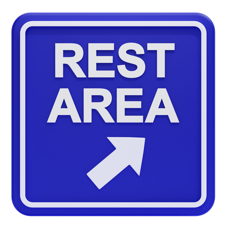 Rest Area Direction Sign  3D Icon