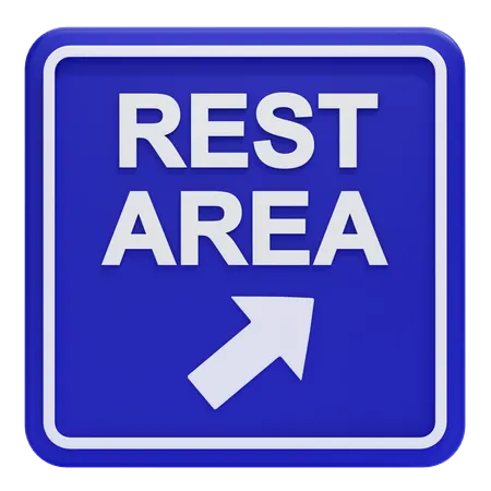 Rest Area Direction Sign  3D Icon