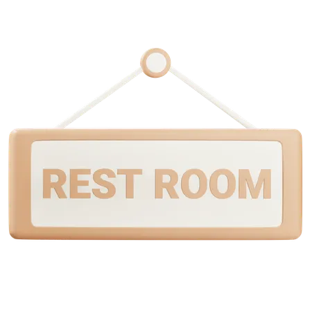 3 D Rest Room Sign With Alpha Background 3D Icon