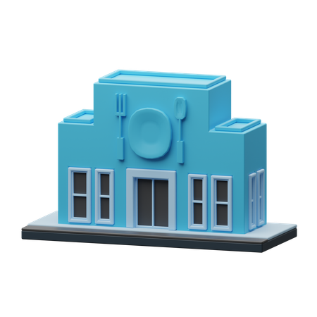 Bâtiment de restaurant  3D Icon