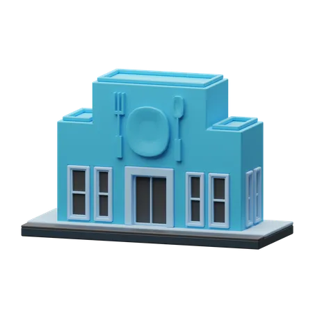 Bâtiment de restaurant  3D Icon