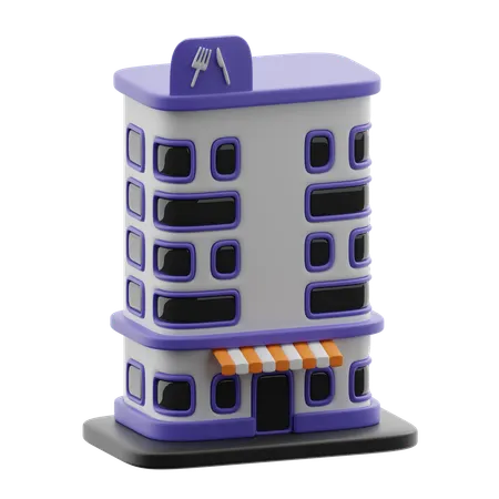 레스토랑 건물 3D Icon