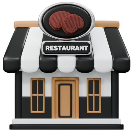 Restaurant Building  3D Icon