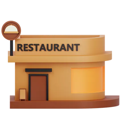 Restaurant Building  3D Icon