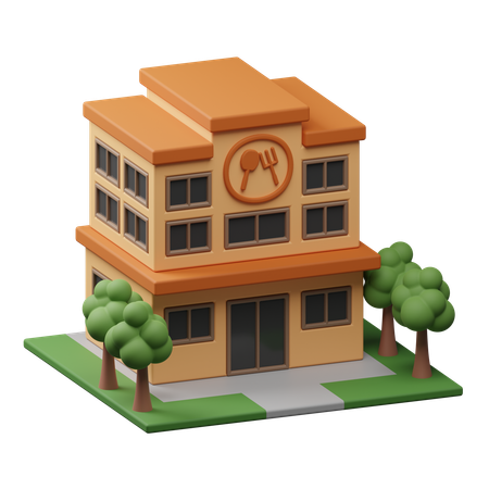 Restaurant building  3D Icon