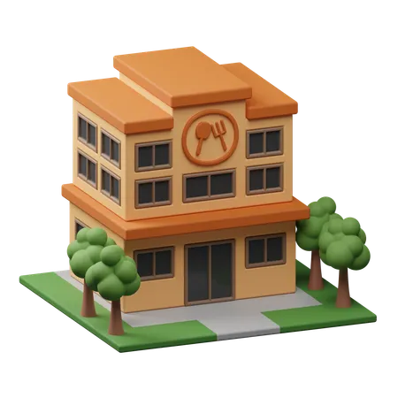 Restaurant building  3D Icon