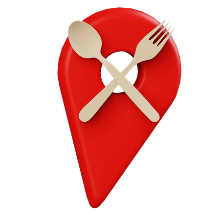 Restaurant Food Pickup Pin  3D Icon