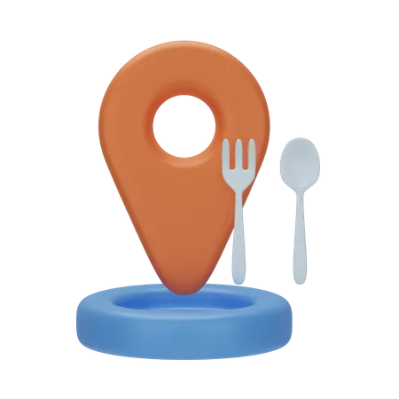 Restaurant Location 3 D Navigation 3D Icon