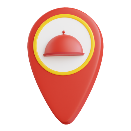 Restaurant location pin  3D Icon