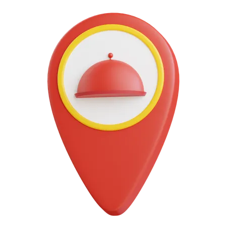 Restaurant location pin  3D Icon