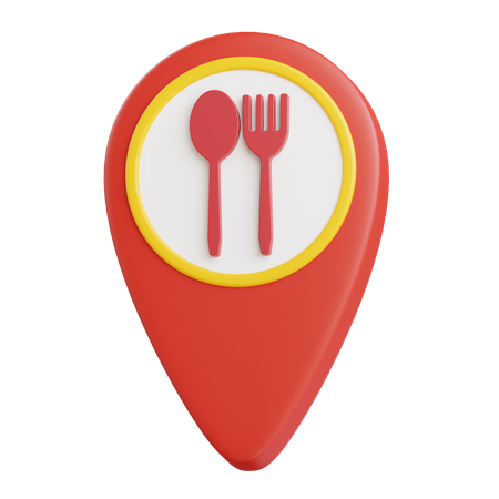 Restaurant location pin  3D Icon