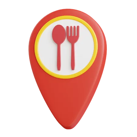 3 D Restaurant Location Pin Icon Illustration With Transparent Background 3D Icon