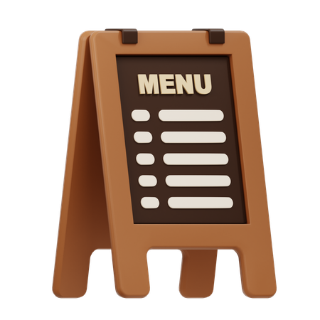 Restaurant Menu Board  3D Icon