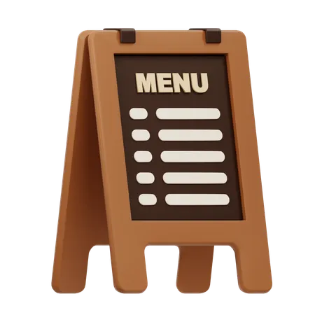 Restaurant Menu Board  3D Icon