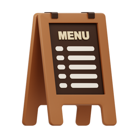 Restaurant Menu Board  3D Icon