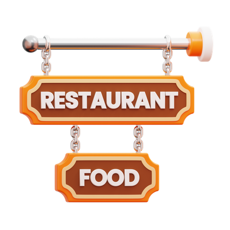 Restaurant Sign Board  3D Icon