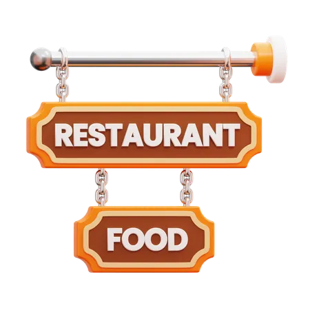 Restaurant Sign Board  3D Icon