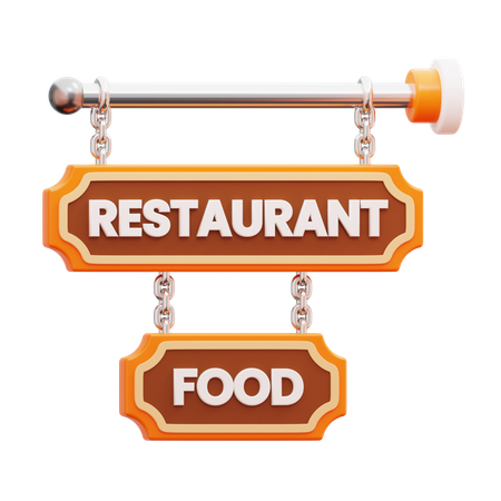 Restaurant Sign Board  3D Icon