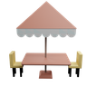 3d restaurant table illustration