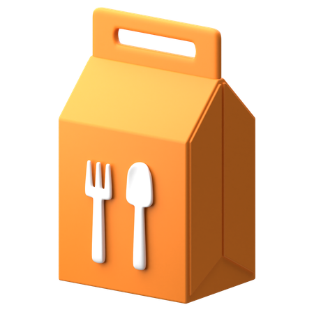 Caixa de comida para viagem de restaurante  3D Icon