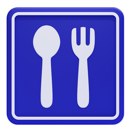 Placa de trânsito de restaurante  3D Icon