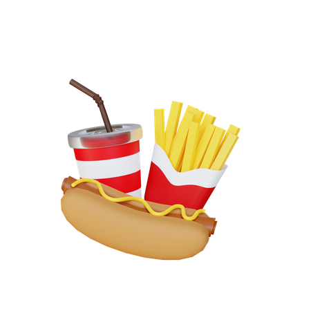 Fast food  3D Illustration
