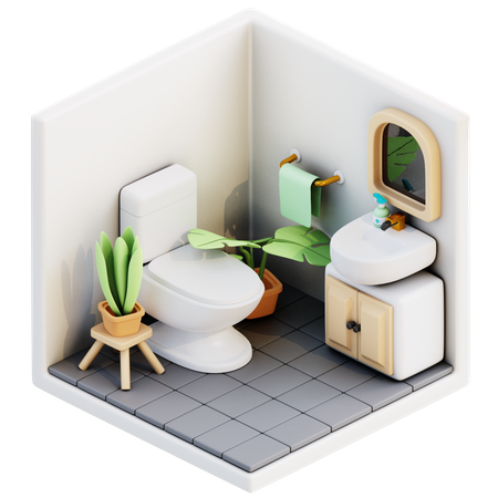 Restroom  3D Illustration