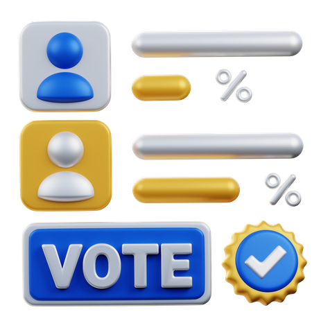 Resultado eleitoral  3D Icon