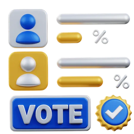 Resultado electoral  3D Icon