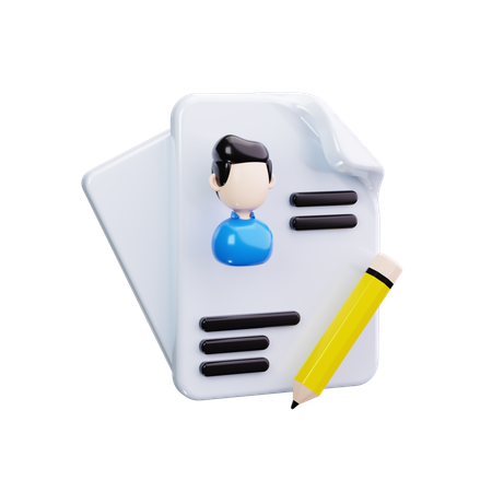 Resume  3D Icon