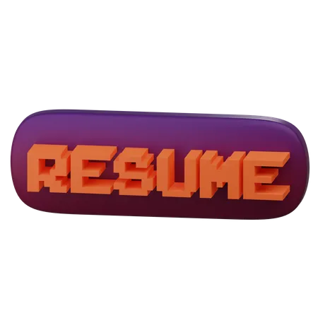 Resume Button  3D Icon