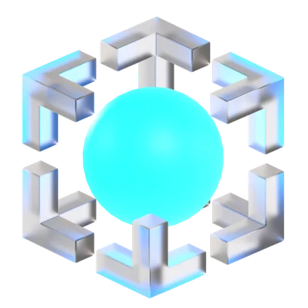 Cube abstrait morphique  3D Icon