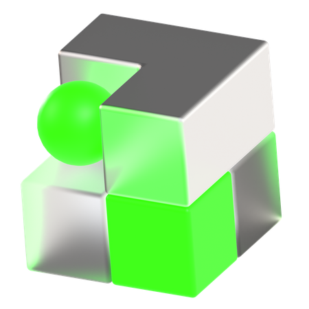 Cube abstrait morphique  3D Icon