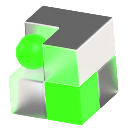 Cube abstrait morphique  3D Icon