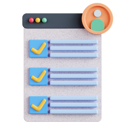 Resume List  3D Icon