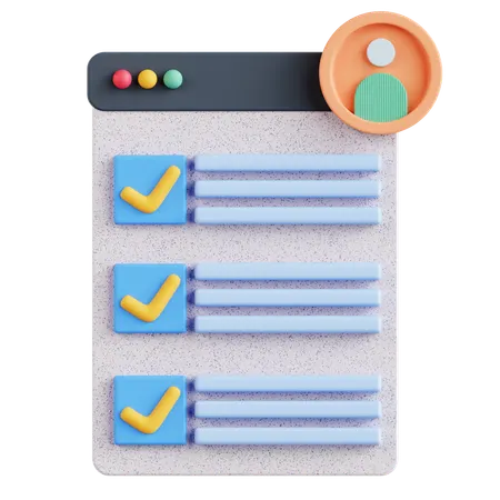 Resume List  3D Icon