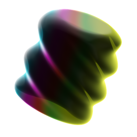 Resumen de neón ondulado y retorcido  3D Icon