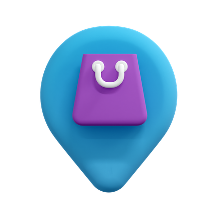 Retail Location Pin  3D Icon