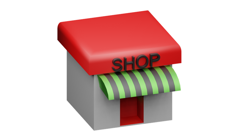 Retail Shop  3D Illustration