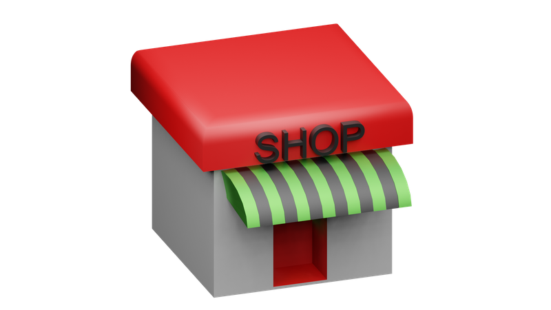 Retail Shop 3D Illustration