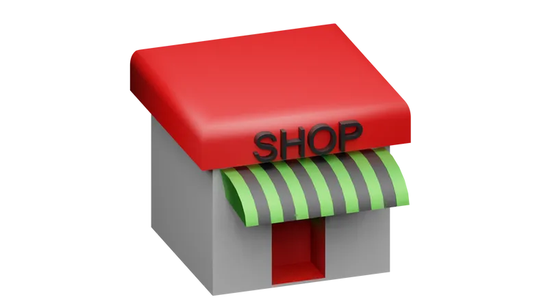 Retail Shop Buy Goods 3D Illustration