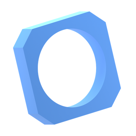 Retângulo com círculo  3D Icon