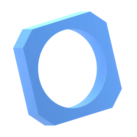 Retângulo com círculo  3D Icon