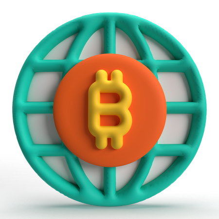 Rete bitcoin  3D Icon