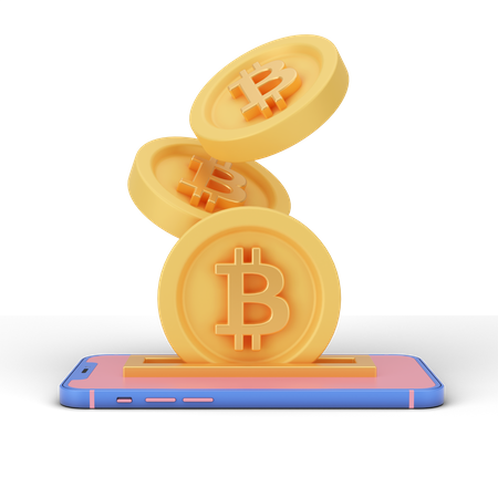 Retirada de bitcoin  3D Illustration