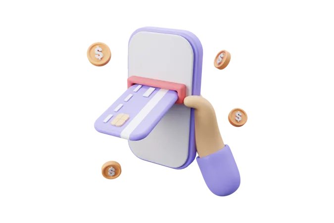 Retirada de dinheiro  3D Icon